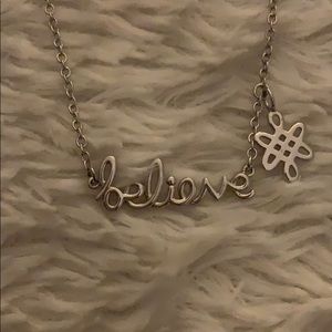 Believe word necklace